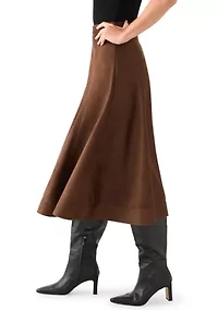 Women's Suede Midi Skirt