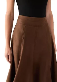 Women's Suede Midi Skirt