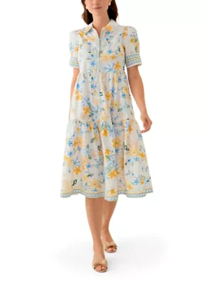 Women's Short Sleeve Printed Shirtdress