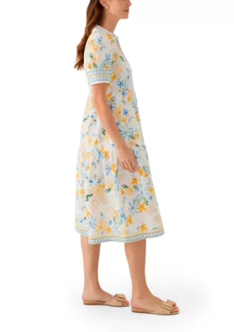 Women's Short Sleeve Printed Shirtdress