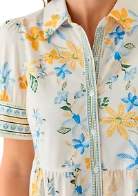Women's Short Sleeve Printed Shirtdress