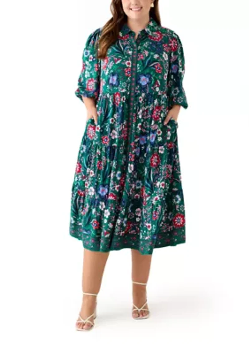 Plus Printed Maxi Dress