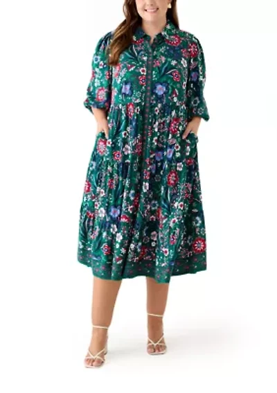 Plus Printed Maxi Dress
