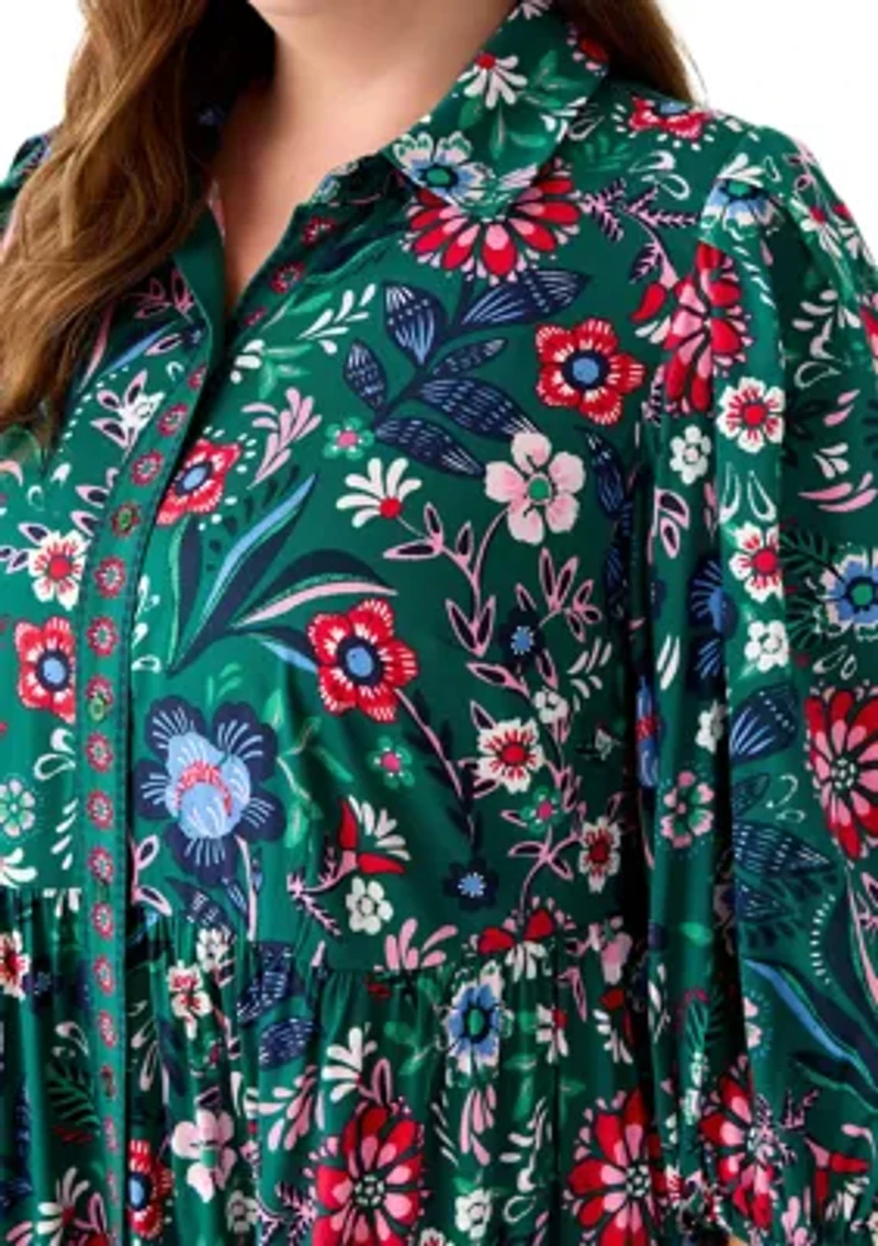 Plus Printed Maxi Dress