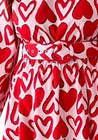 Women's Long Sleeve Printed Poplin Swing Dress