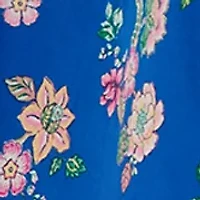 Petite Long Sleeve Poplin Printed Swing Dress