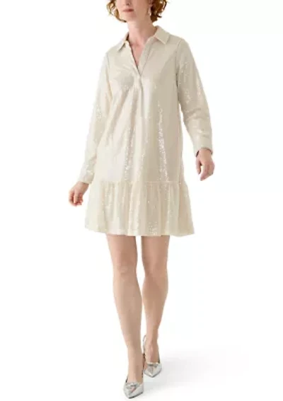 Women's Long Sleeve Sequin Shirtdress