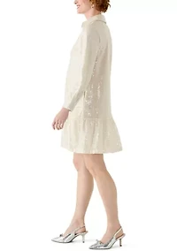 Women's Long Sleeve Sequin Shirtdress