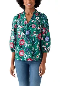 Women's Three-Quarter Sleeve V-Neck Top