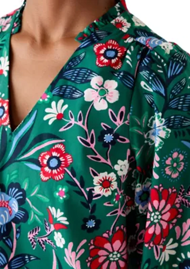 Women's Three-Quarter Sleeve V-Neck Top