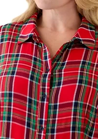 Plus Long Sleeve Printed Maxi Dress