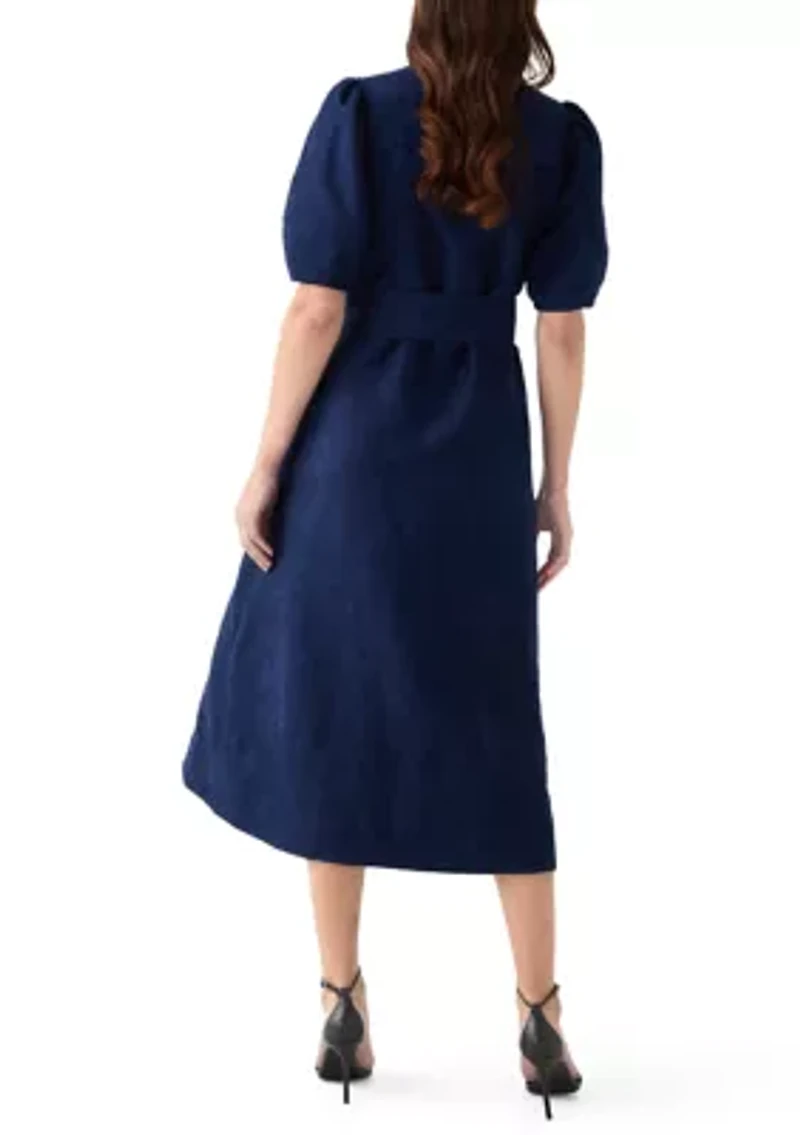 Women's Suede Midi Shirt Dress