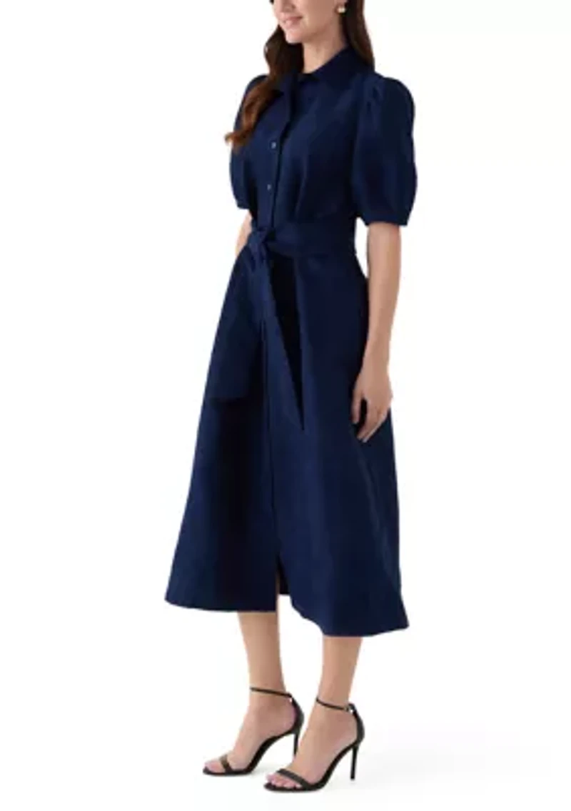 Women's Suede Midi Shirt Dress