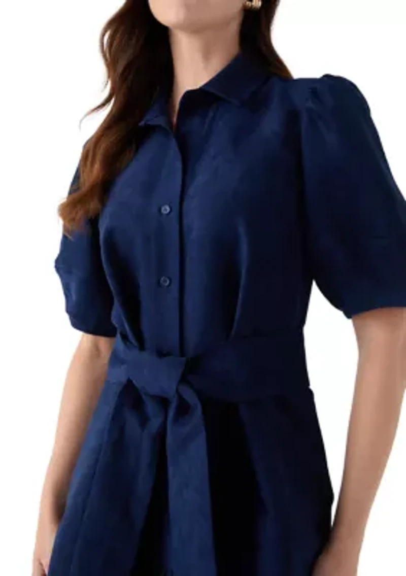 Women's Suede Midi Shirt Dress