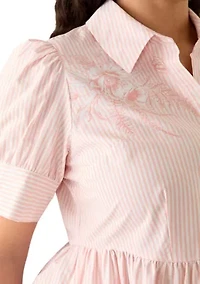 Plus Button Front Midi Shirt Dress