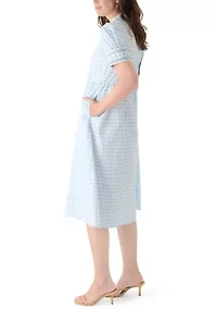 Women's Puff Sleeve Button Front Shirtdress