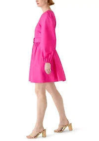 Women;'s Long Sleeve Poplin Swing Dress