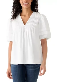 Women's Pintuck Yoke Woven Shirt