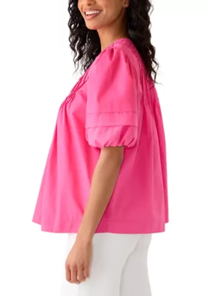 Women's Pintuck Yoke Woven Shirt