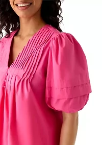 Women's Pintuck Yoke Woven Shirt