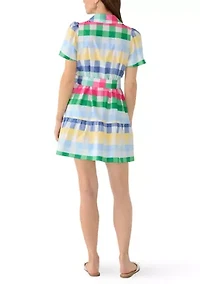 Women's Belted Plaid Shirtdress