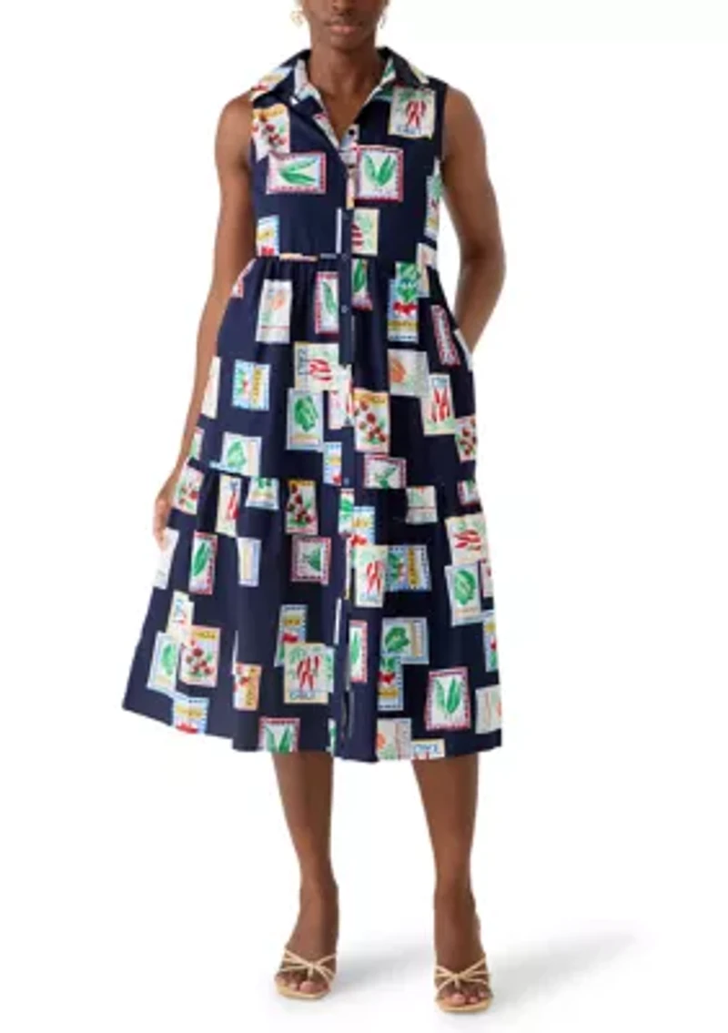 Petite Sleeveless Midi Shirt Dress