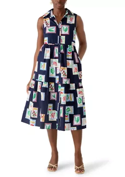 Petite Sleeveless Midi Shirt Dress