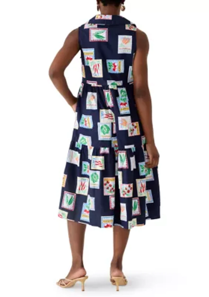 Petite Sleeveless Midi Shirt Dress