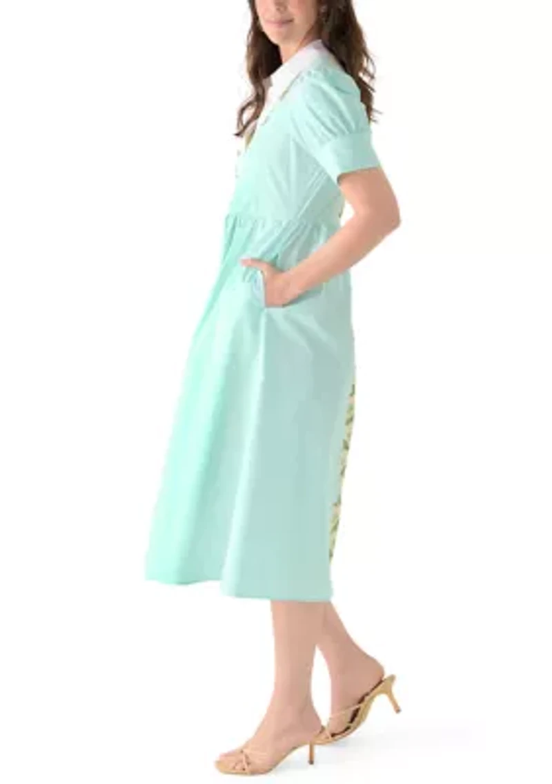 Women's Puff Sleeve Button Front Shirtdress