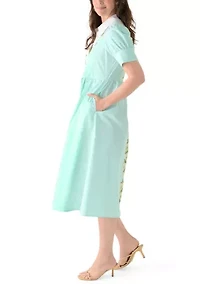 Women's Puff Sleeve Button Front Shirtdress