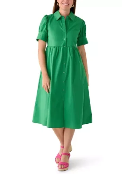 Petite Puff Sleeve Shirtdress