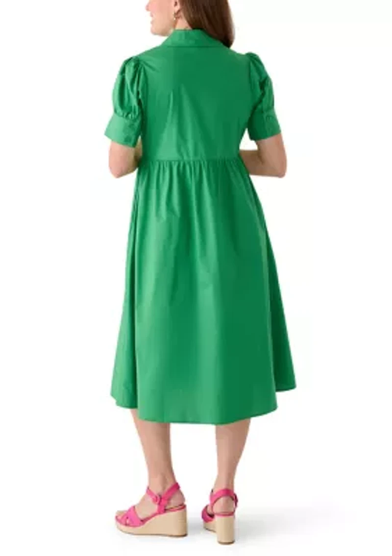 Petite Puff Sleeve Shirtdress