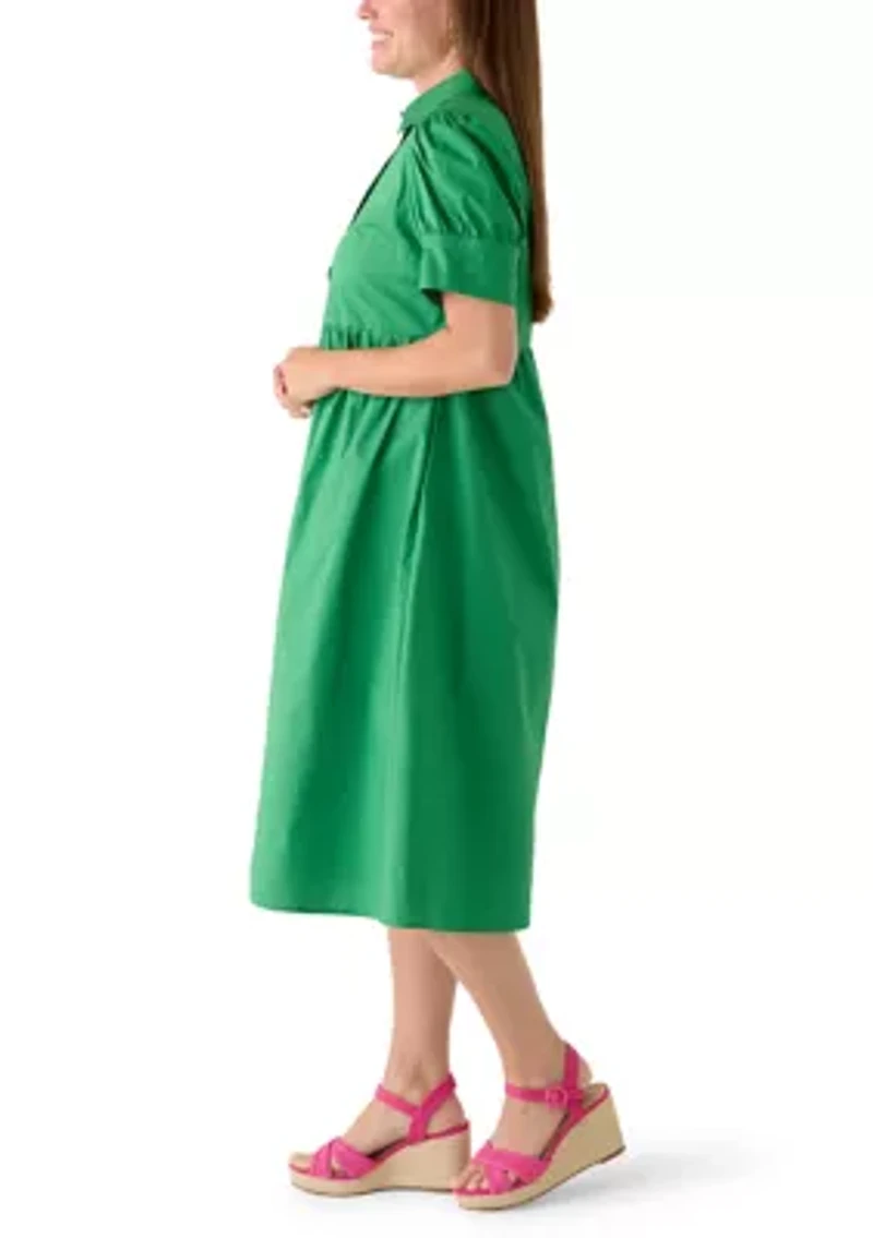 Petite Puff Sleeve Shirtdress