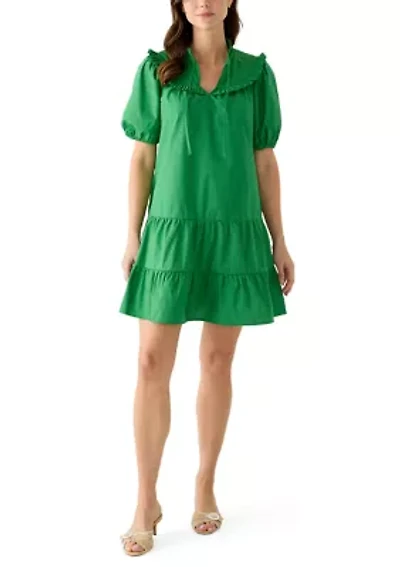 Women's Ruffle Yoke Mini Dress