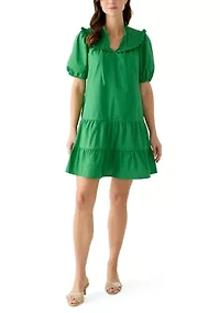Women's Ruffle Yoke Mini Dress