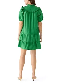 Women's Ruffle Yoke Mini Dress