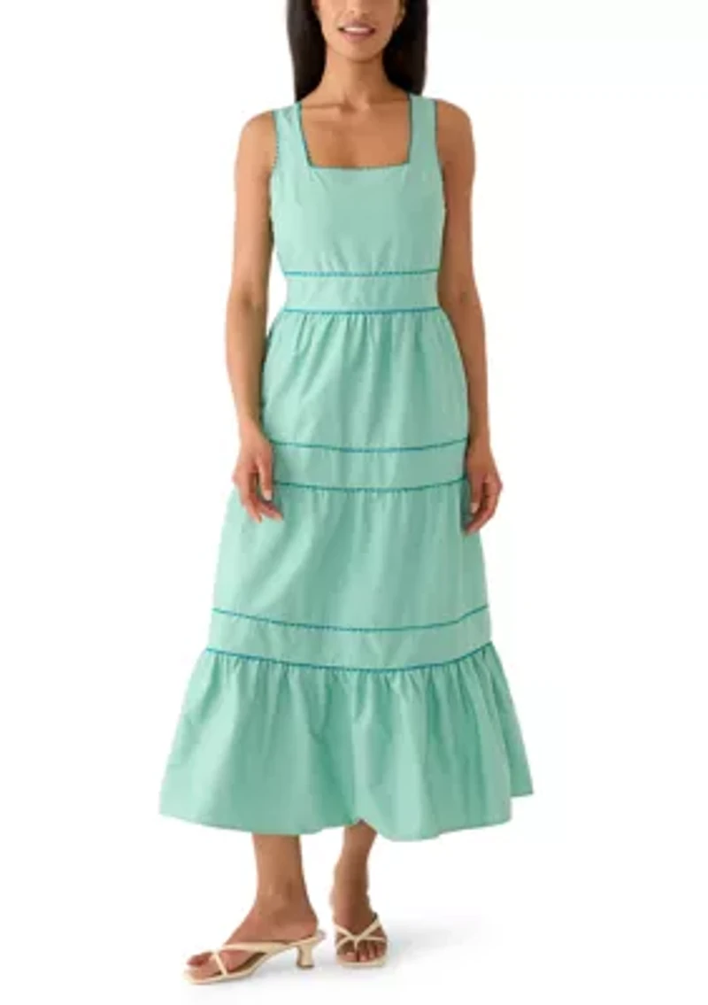 Women's Sleeveless Tiered Midi Dress