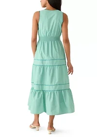 Women's Sleeveless Tiered Midi Dress