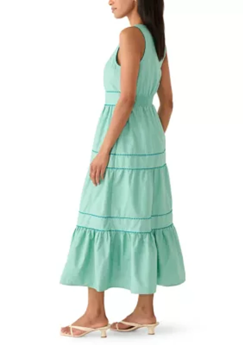 Women's Sleeveless Tiered Midi Dress