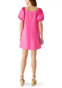 Women's Short Sleeve Pleated Yoke Dress