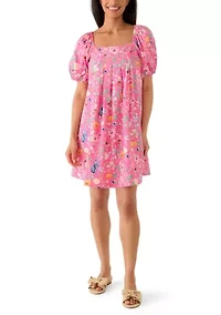 Women's Pleated Yoke Mini Dress