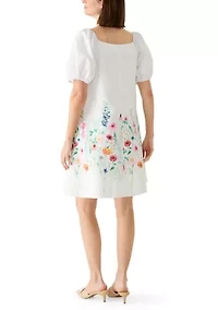 Women's Pleated Yoke Mini Dress