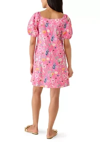 Women's Pleated Yoke Mini Dress