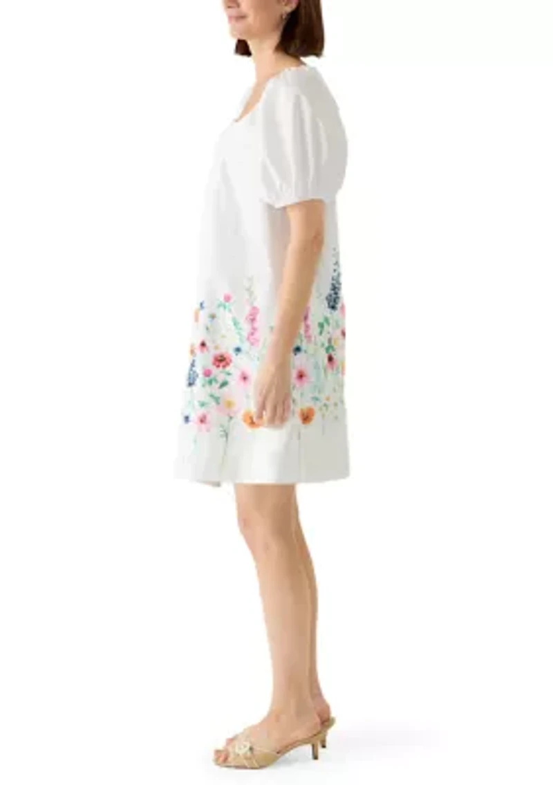 Women's Pleated Yoke Mini Dress