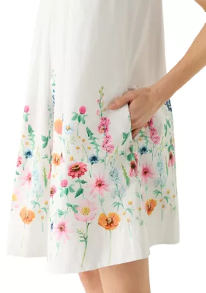 Women's Pleated Yoke Mini Dress