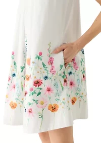 Women's Pleated Yoke Mini Dress