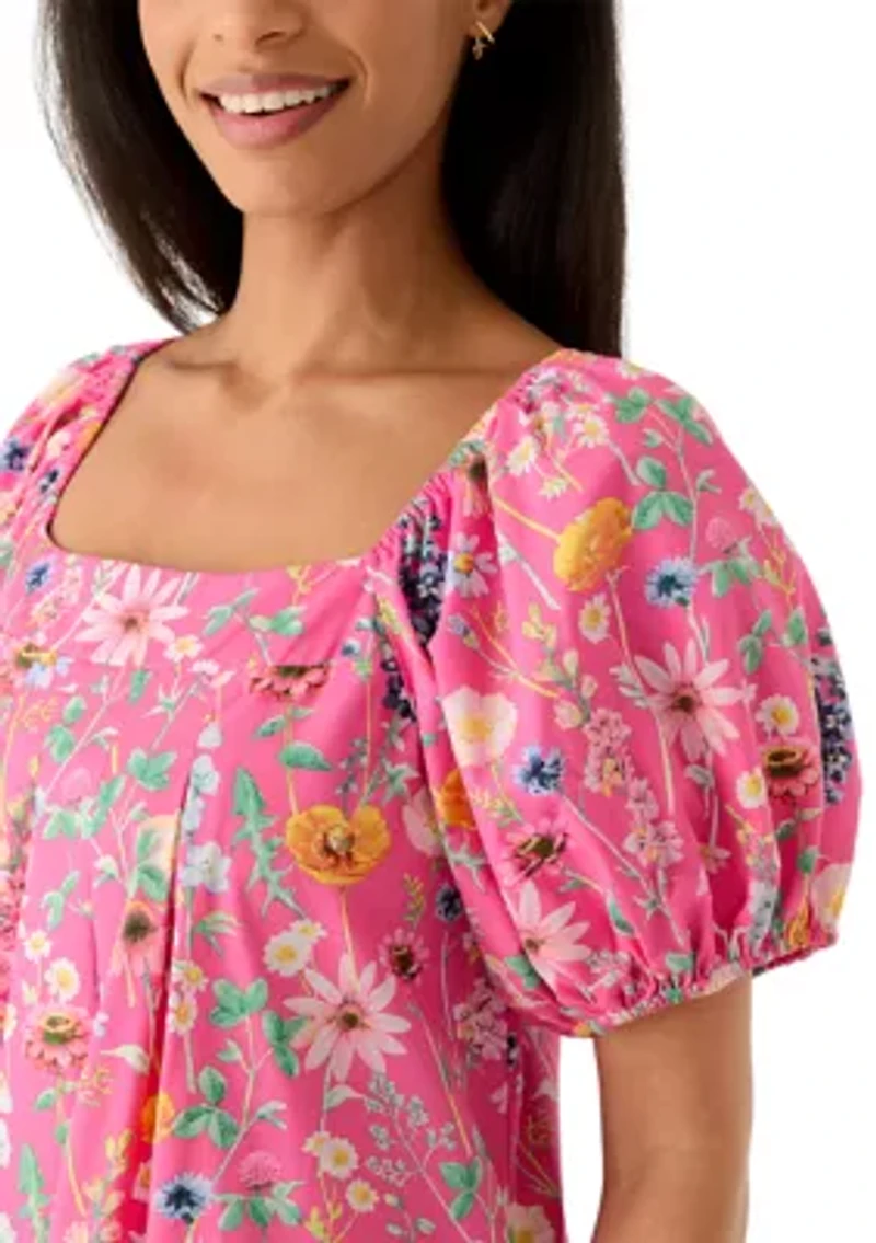 Women's Pleated Yoke Mini Dress