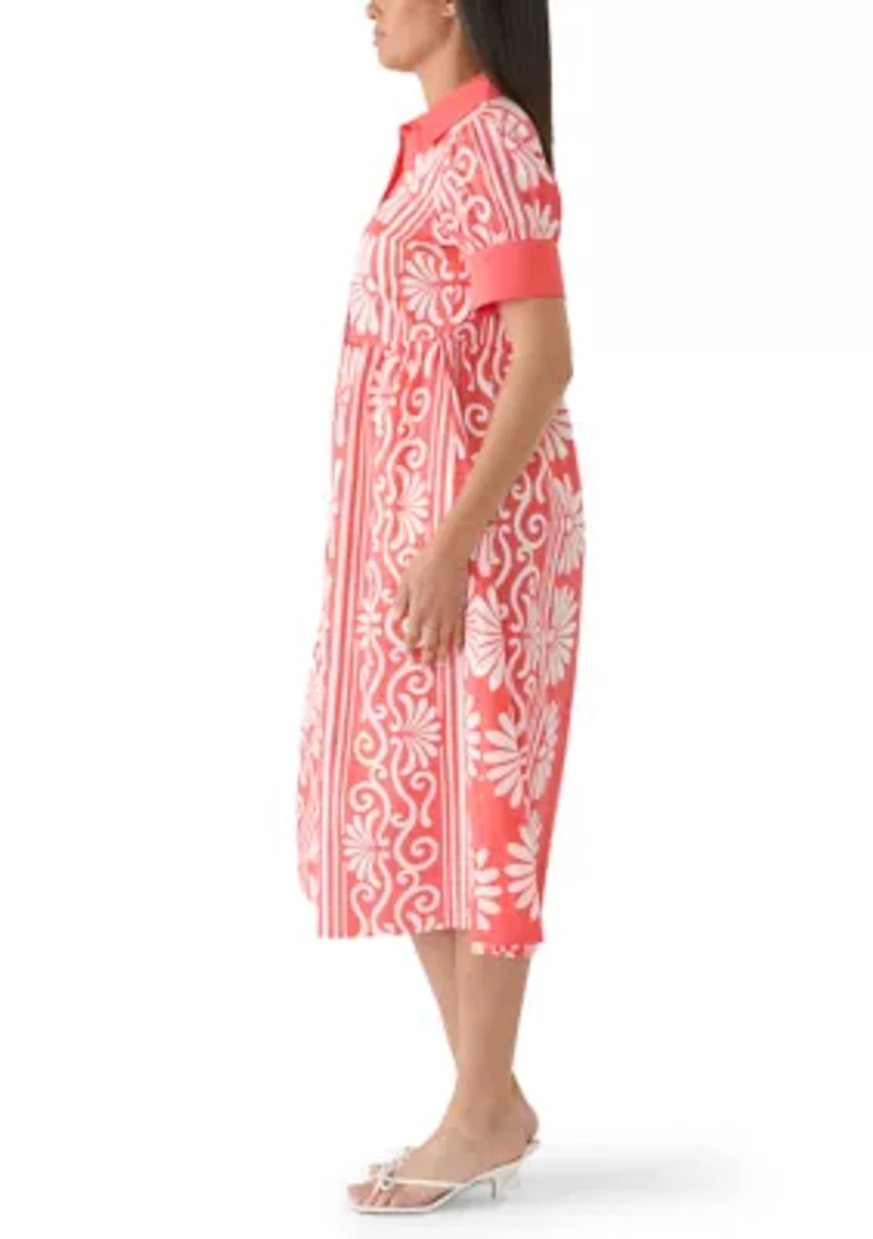 Women's Puff Sleeve Button Front Maxi Dress