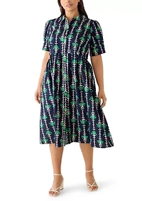 Plus Short Sleeve Poplin Shirtdress
