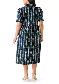 Plus Short Sleeve Poplin Shirtdress